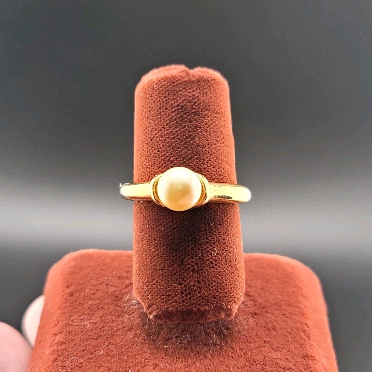 Vtg Sz 6 Ring Faux Pearl Bead Fashion Jewelry Unsigned ESPO Joseph Esposito