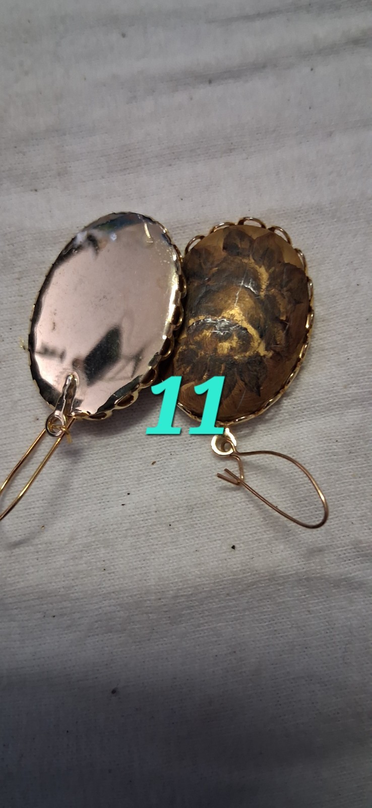 Vintage Costume Jewelry Mixed Lot 9pc Gold/Blue Necklace Brooch Earrings