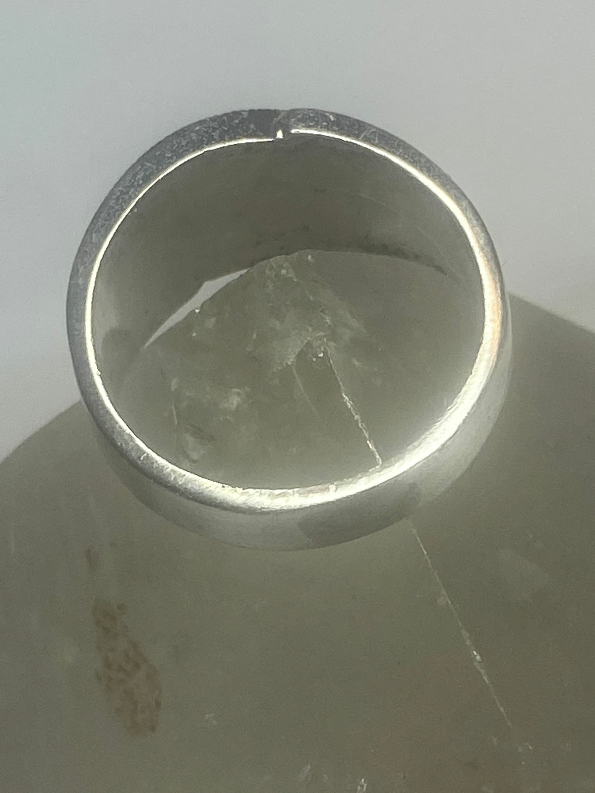 Brushed ring size 7.75 Art Deco influences band sterling silver women girls