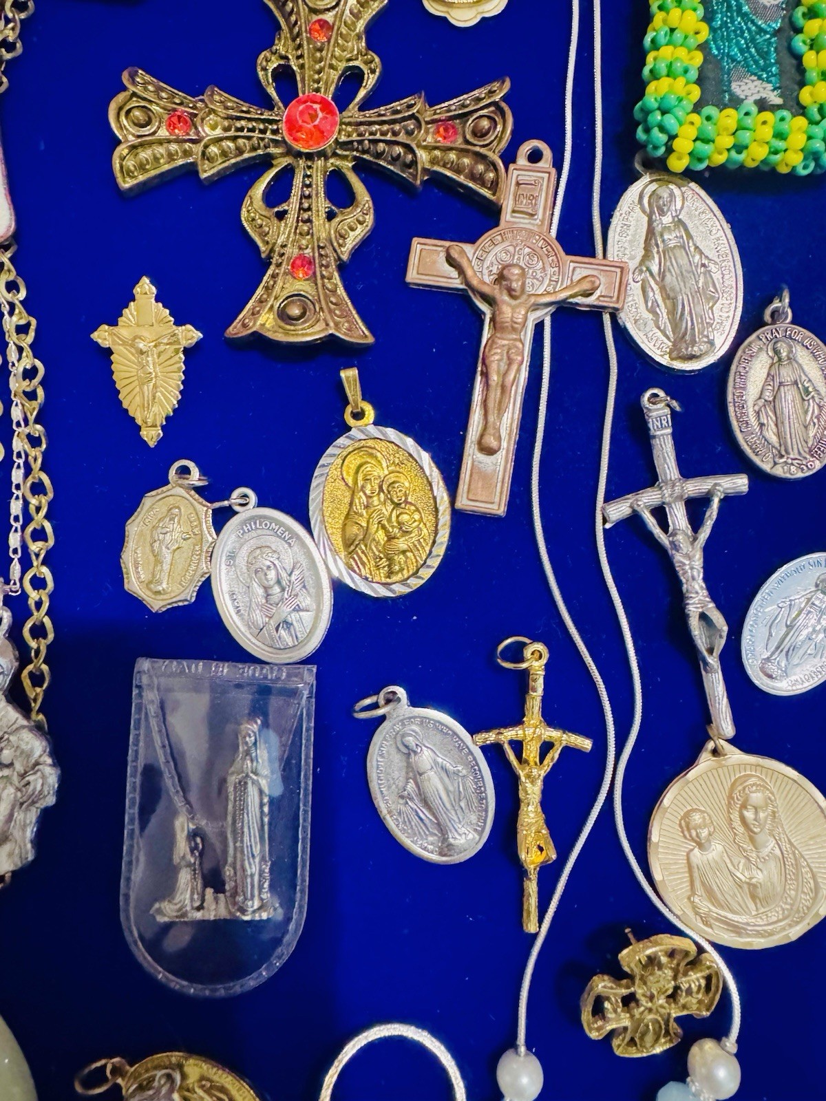 Vintage Modern Religious Cross Necklace Jewelry Lot 120+ Italy Germany Bethlehem