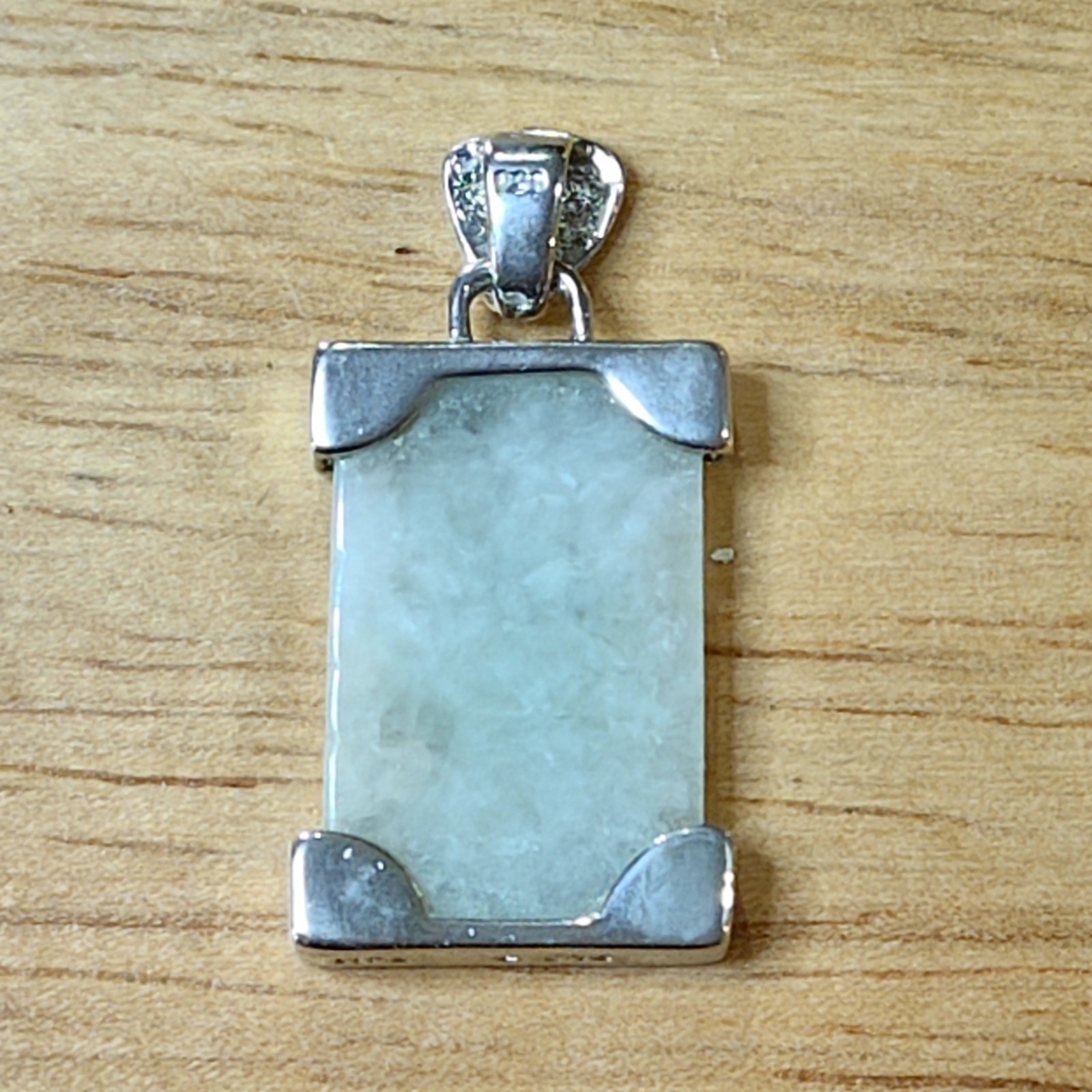 Vintage Chinese Lucky Pendant Jadeite Jade Sterling Silver Dee Berkley DBJ