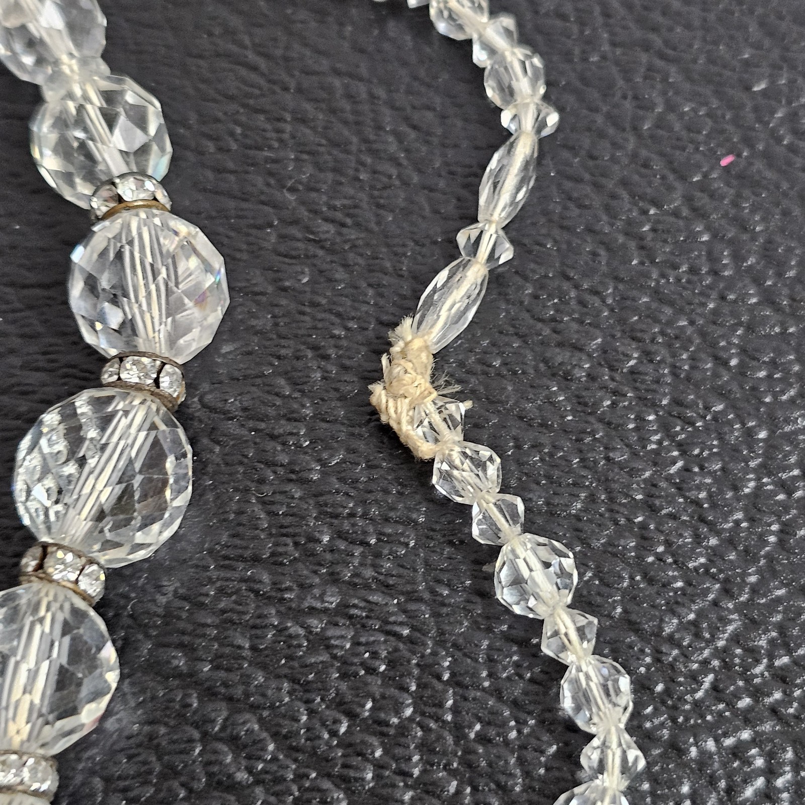 VTG Crystal Beads Round Highly Faceted Heavy Sparkling From Necklace PARTS ONLY