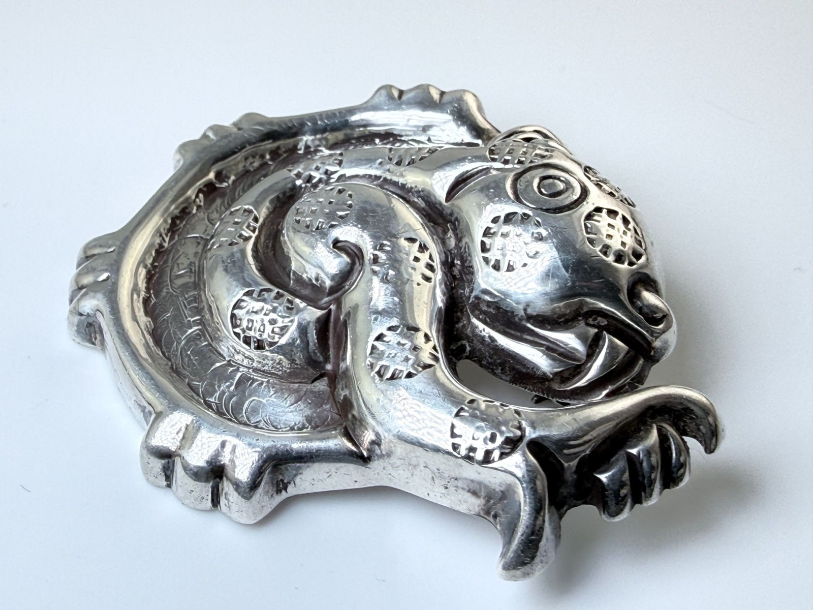 Vintage William Spratling 980 Silver Jaguar Brooch Pin 20g 2 Inch Wide TR-24