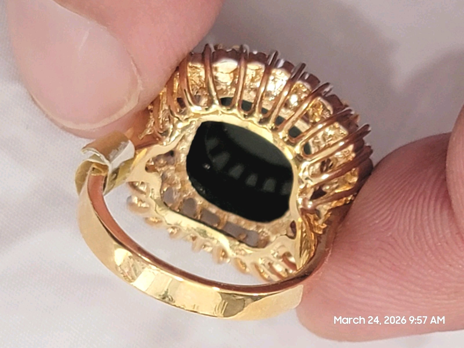 Unworn Vintage Merlite 14K Dura-Klad Gold Electroplate Cocktail Ring SIZE 9