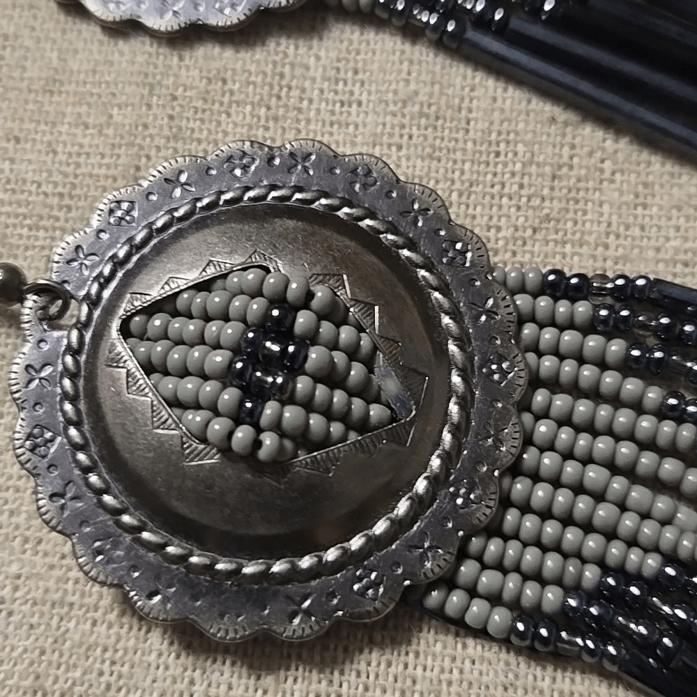 Vintage Silver Concho Beaded Earrings Sigrid Olsen Pearl Bracelet Set