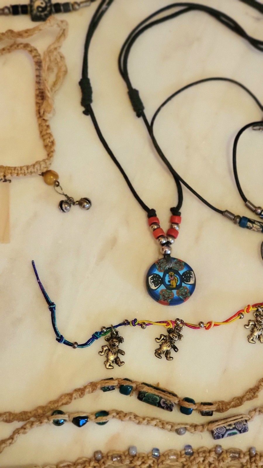 Authentic Grateful Dead Road-Worn Lot Jewelry Collection | Dancing Bears · Hemp