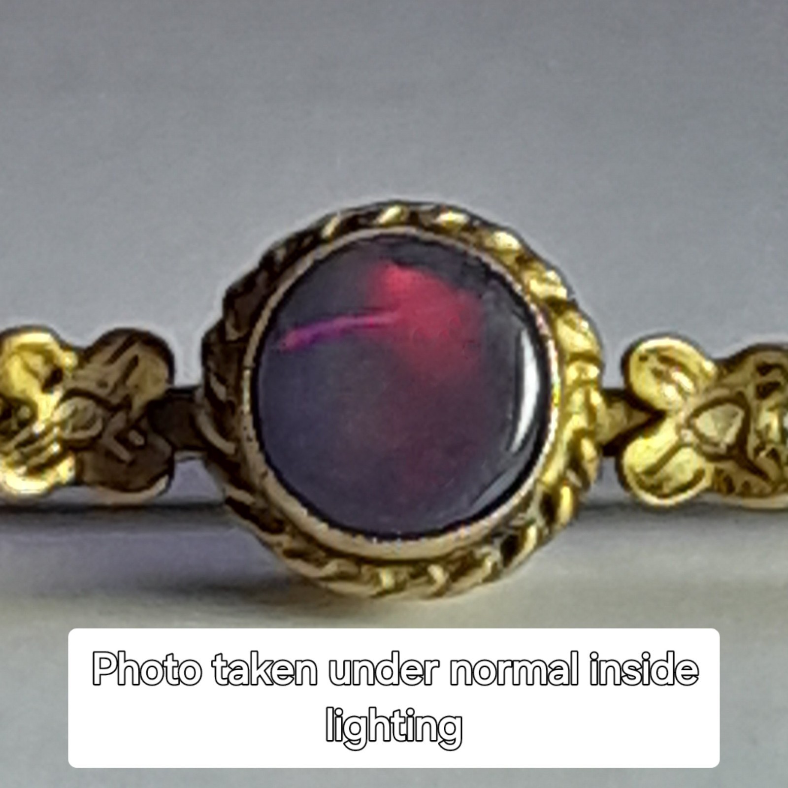 Antique 9ct Gold Black Opal Bar Brooch – Rare Red Fire – Victorian/Edwardian 4.7