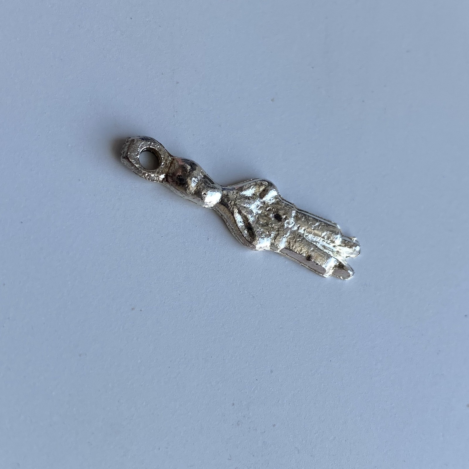 Vintage Mexico Milagro Charm Mexican ExVoto Religious Pendant Amulet Silver Tone