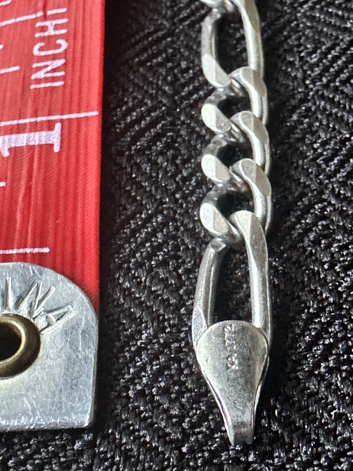 Vintage 925 Italy Silver Figaro Link 20” Necklace 24 grams by ka 1772