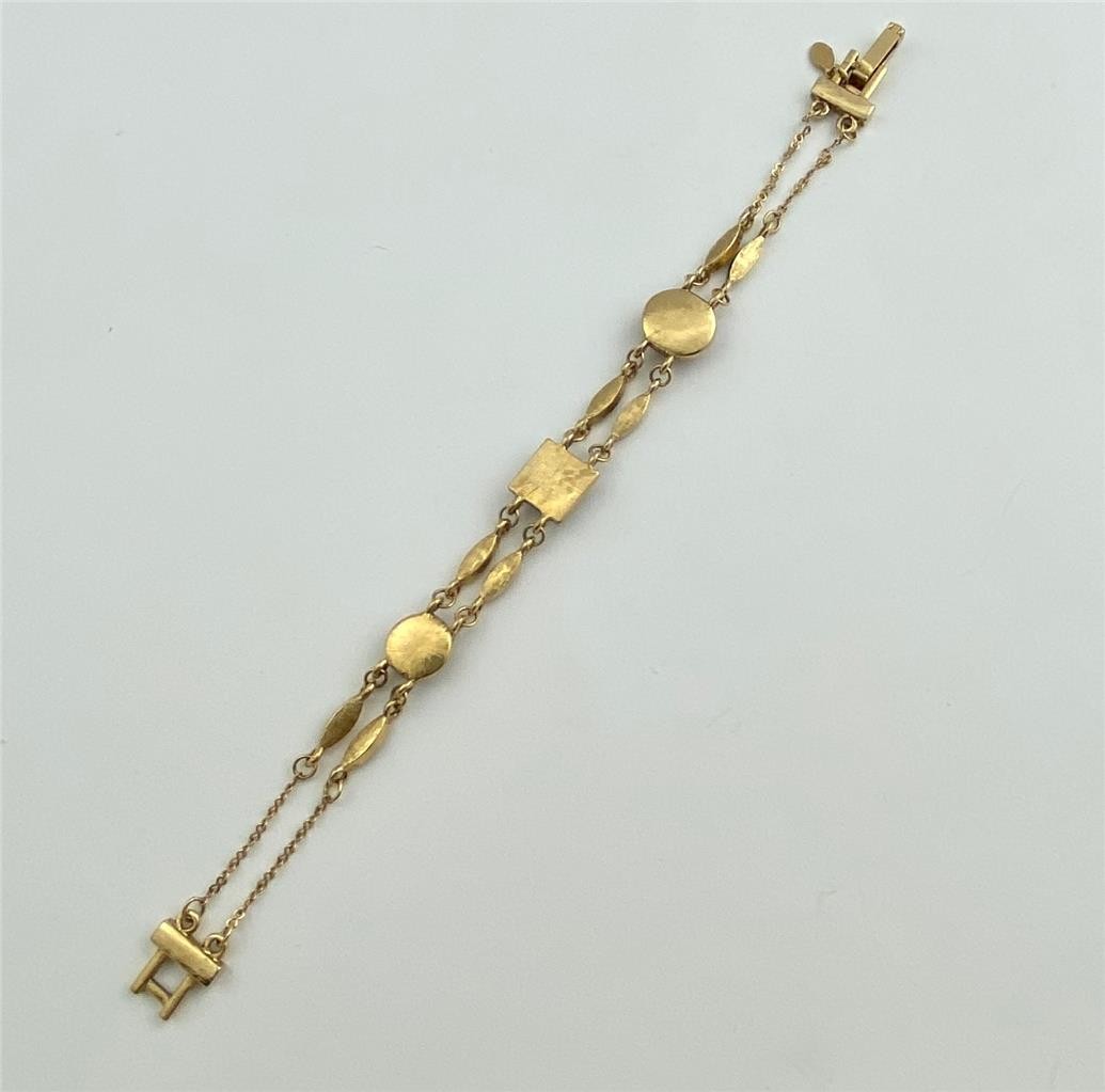 Premier Designs Retired Honey Amber Crystals Gold T Chain Station Bracelet 7.5″L
