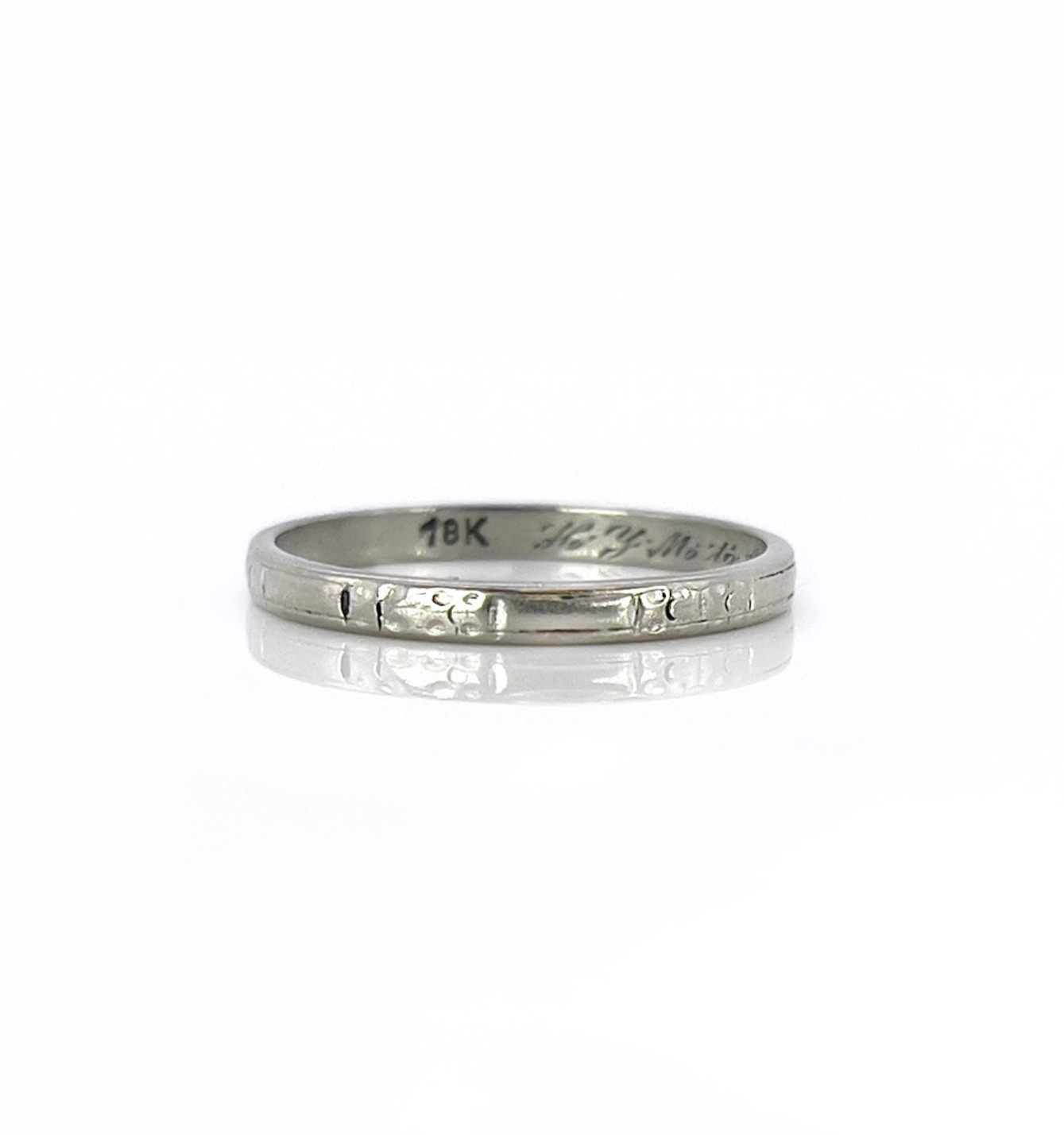 Art Deco Floral Eternity Ring, H.Y.M. to A.N.W 3/11/34, Size 5.75