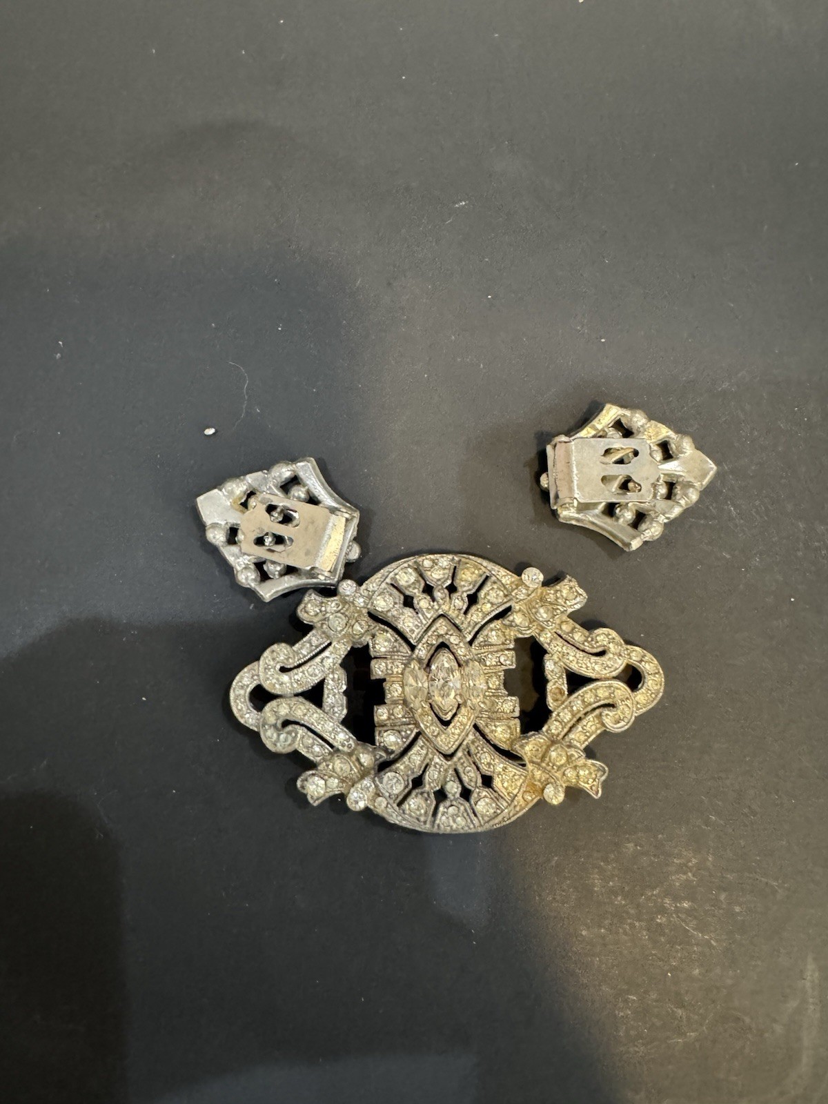 Vtg Art Deco Dress Clip Brooch M28