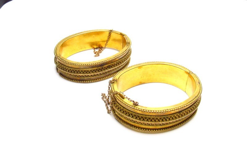 Victorian Gold Filled Etruscan Revival Bracelet Lot of 2 SET