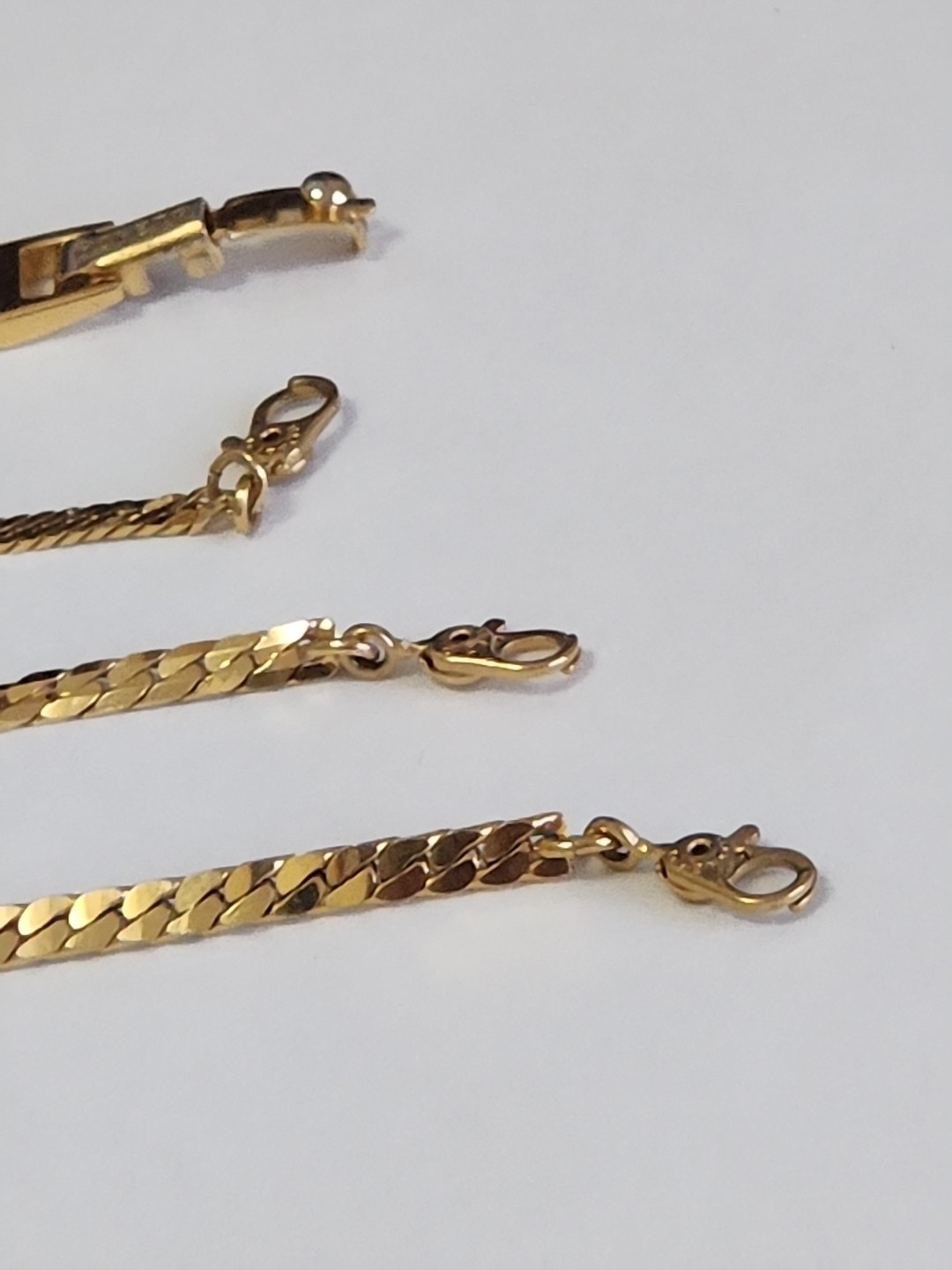 Vintage 1937s 1950s Four Monet Bracelets all 7″ Curb Chain