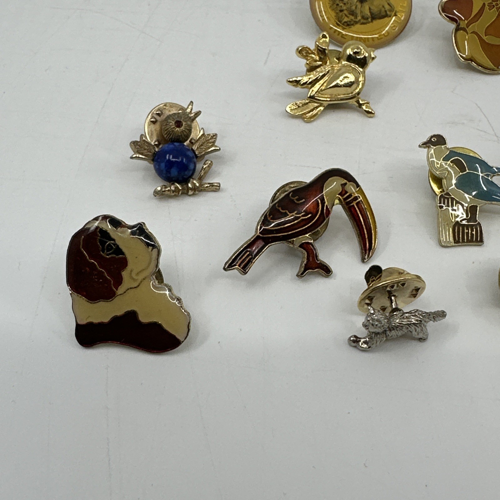 Vintage Animal Enamel Pin Lot Birds Panda Wildlife Cloisonne Gold (PIN-1)