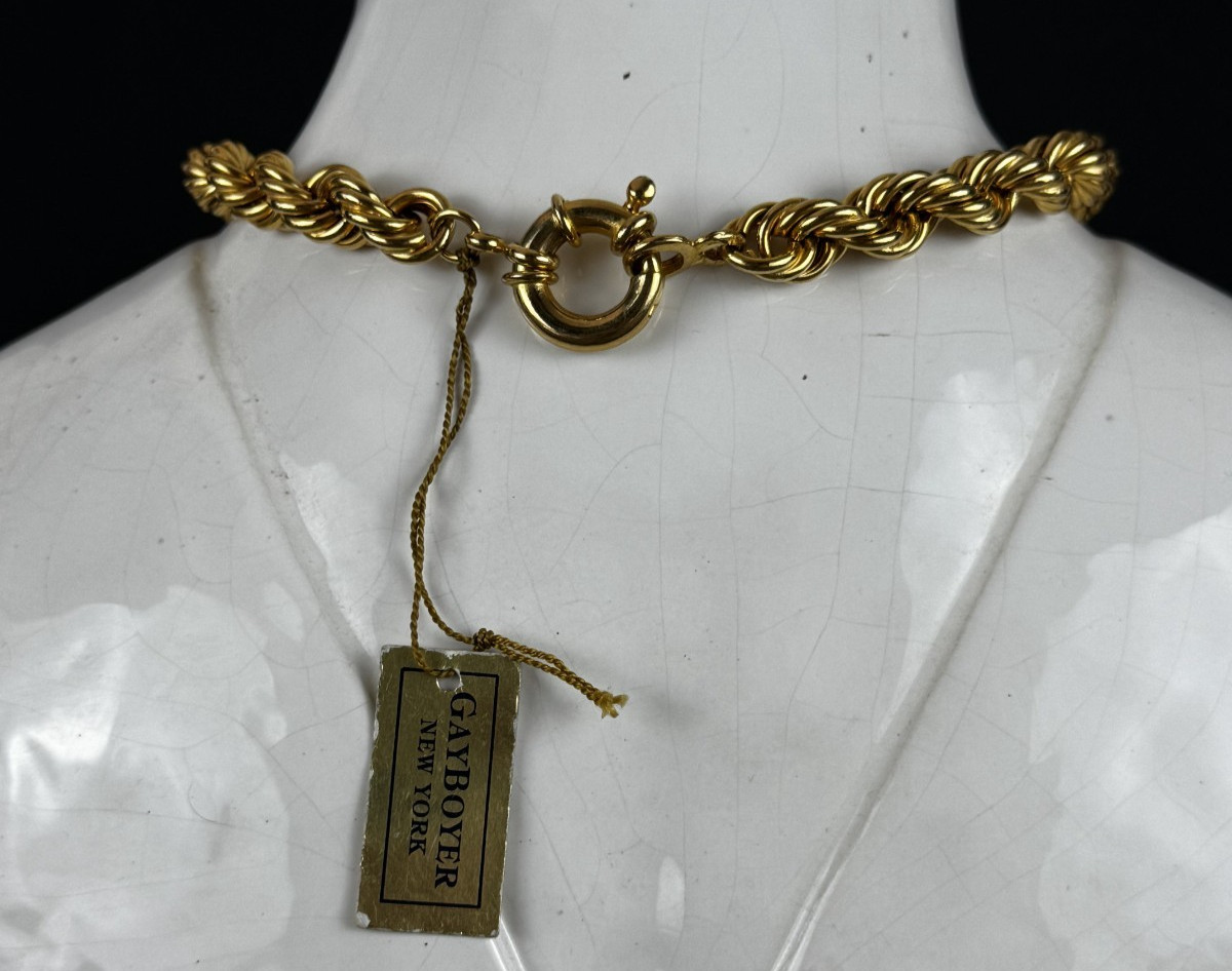 Gay Boyer Thick Retro Rapper Style Gold Finished Costume Jewelry Rope Necklace