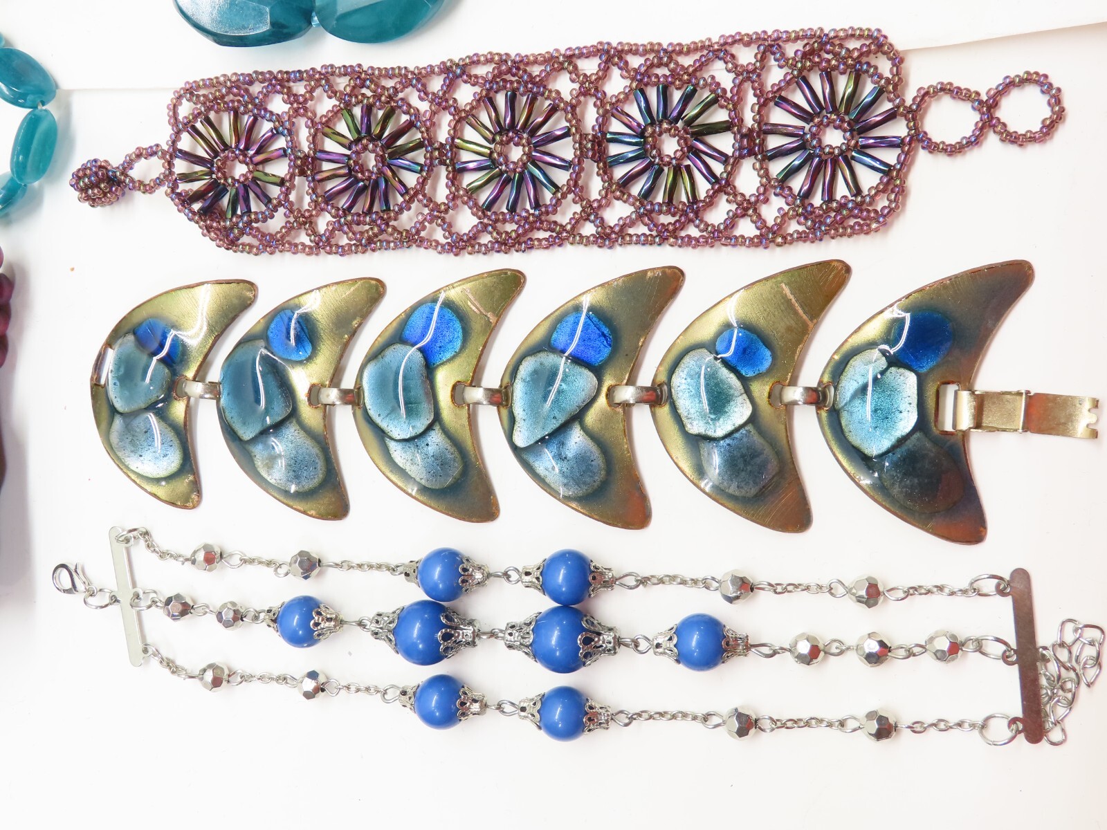 Vintage Stretch Beaded Bracelet Lot Bracelets Jewelry Awesome Seed Beads + D2526