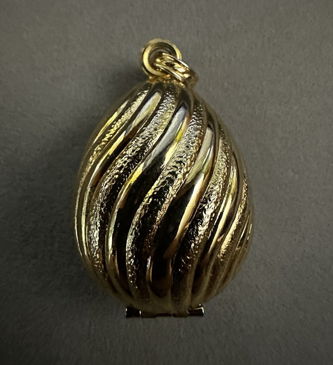 1968 Avon “Golden Charmer” Glacé Wax Perfume Case Pendant