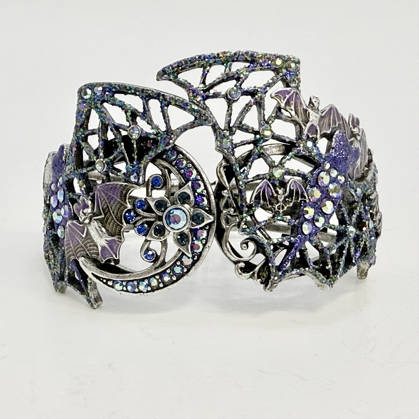 Vintage Fantasy Kirk’s Folly Whimsical Gothic Bat Clamper Bracelet