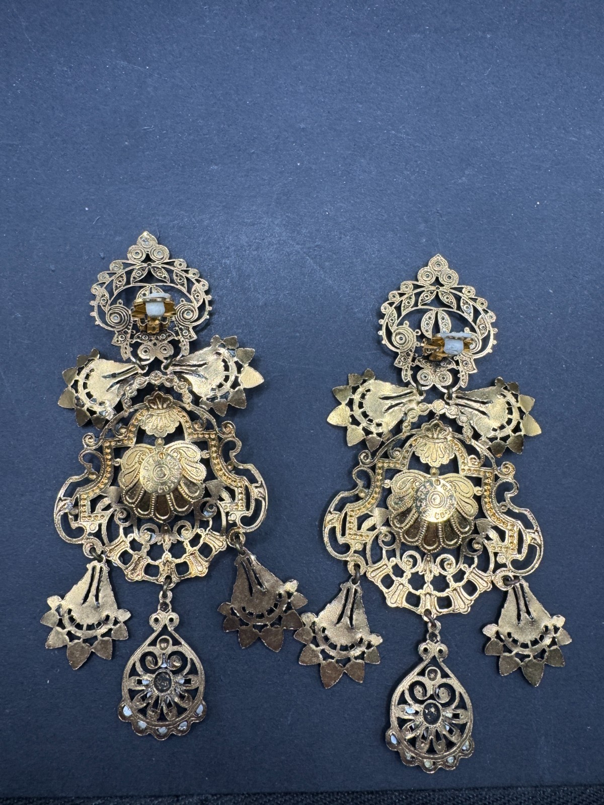 Réminiscence Paris Huge Clip On Earrings (Missing Stones)