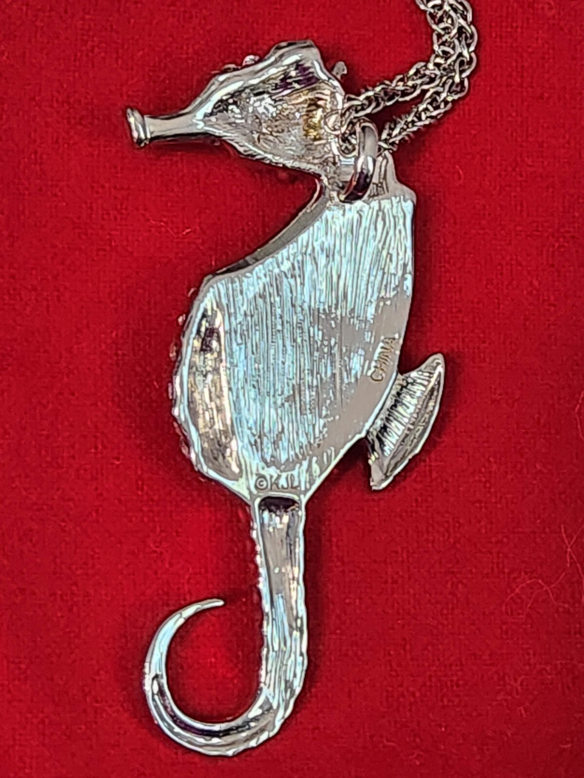 Signed KENNETH JAY LANE Loyal Sea Horse Pendant with chain