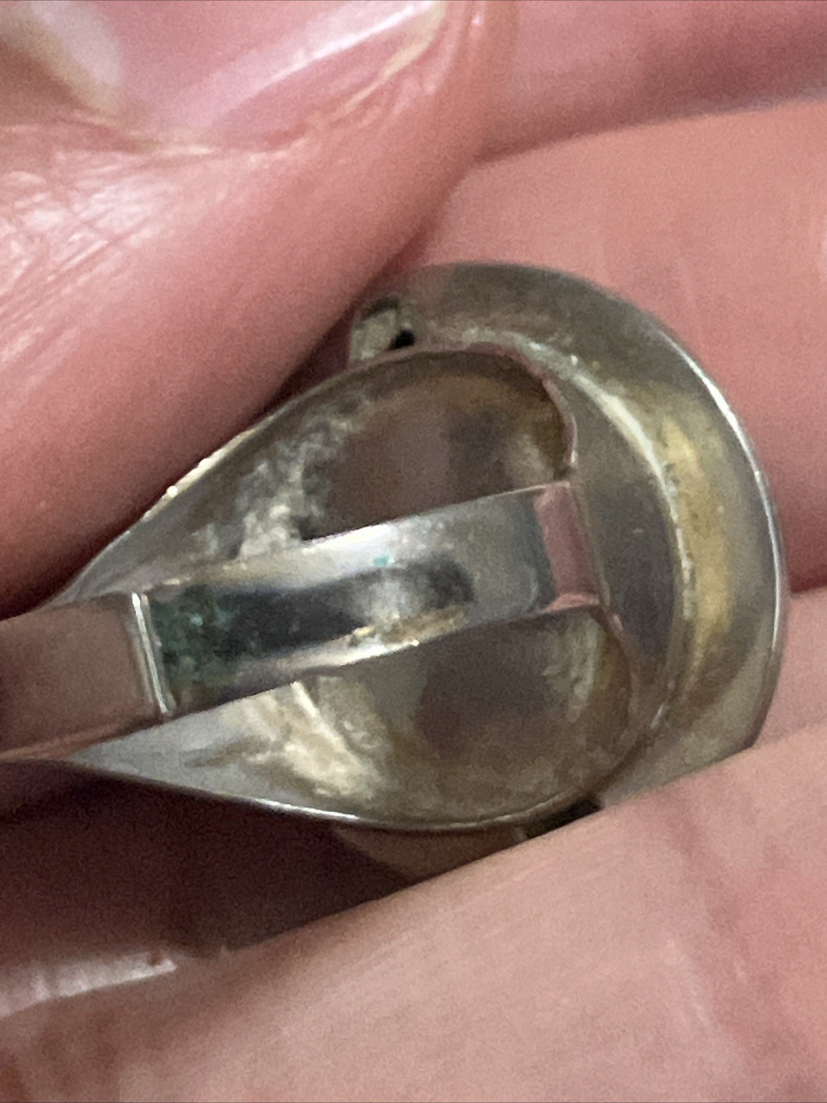 Vintage 1970s MCM Modernist Sterling S?Dome Ring Folded Wave Adjustable Band