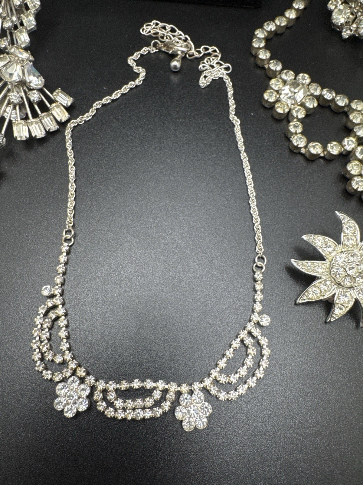 Vintage Weiss Sarah Coventry Rhinestone Jewelry Lot Signed Mixed Pieces
