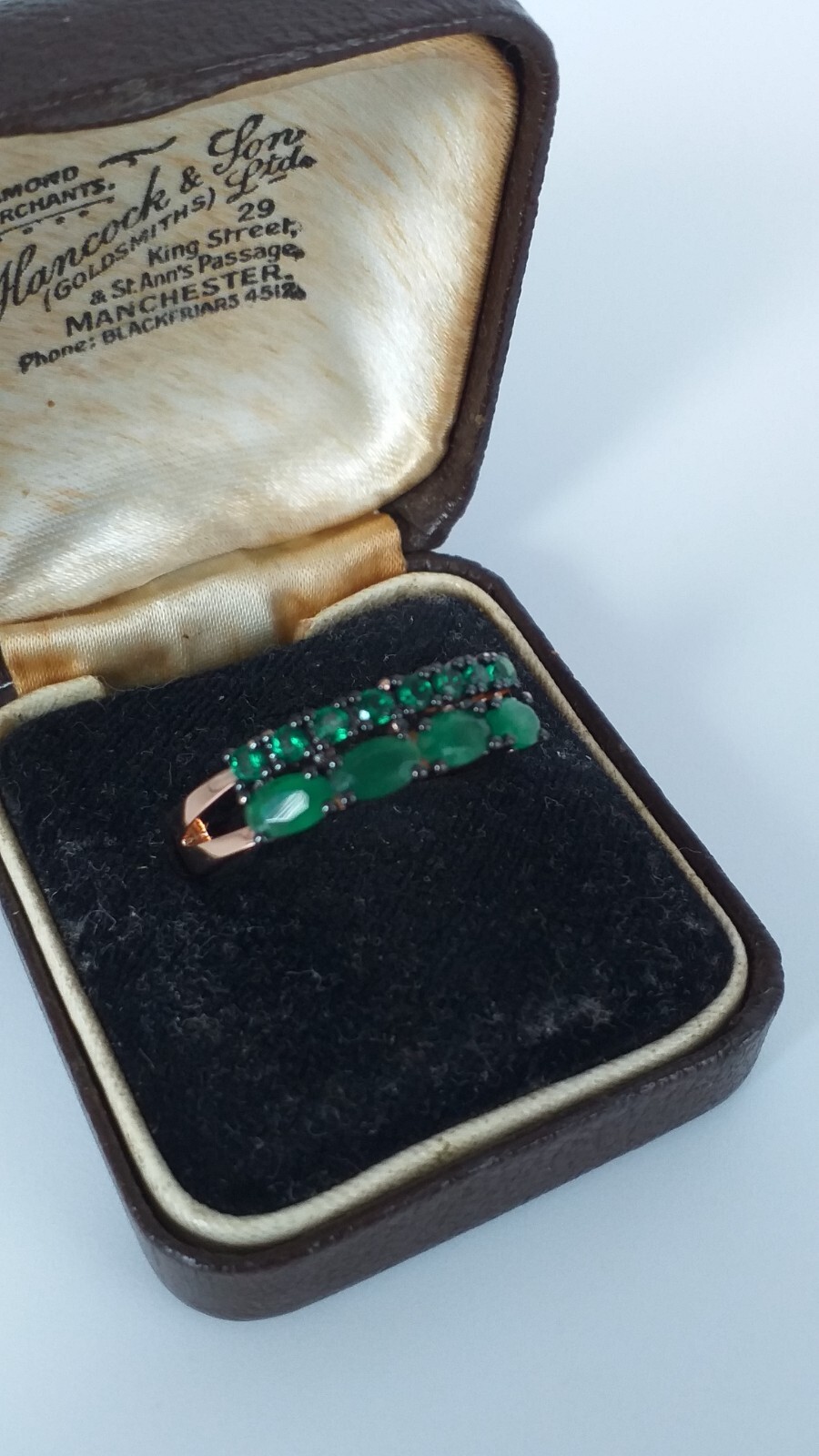 Vintage 1990-s 14 Ct Rolled Gold Emerald Ring Size UK Q.5 US 7 1/4 – Hallmarked.