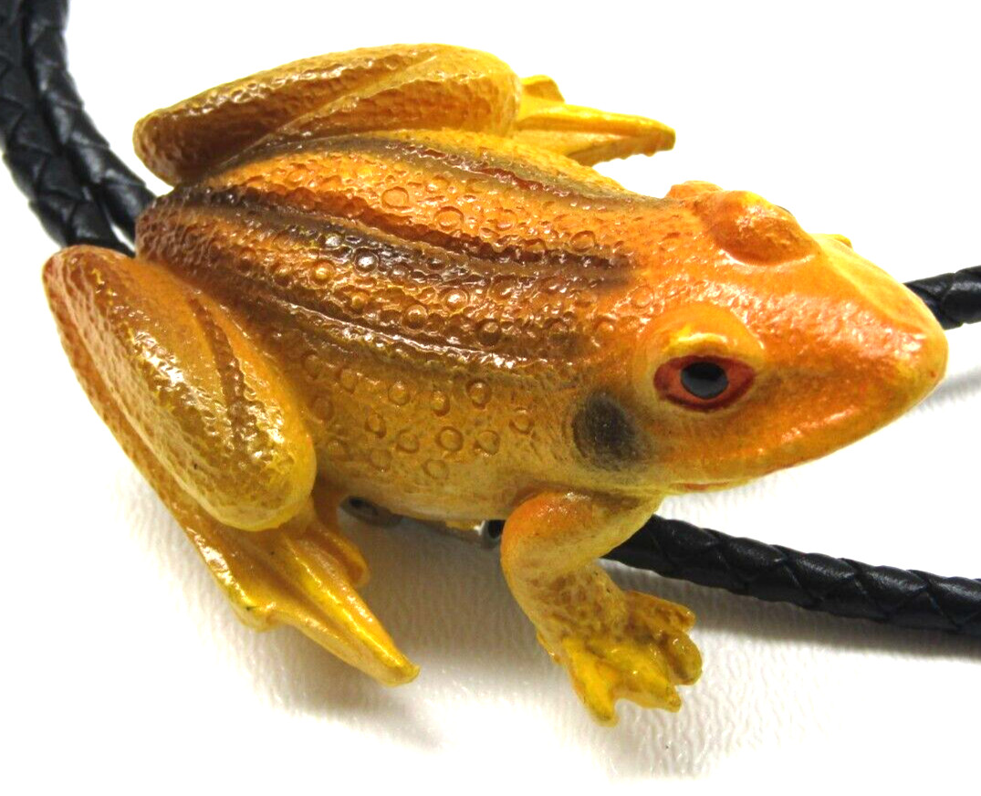Handmade Tree Frog Bolo Tie Leather Western Mens Multicolor Retro Accessory Gift