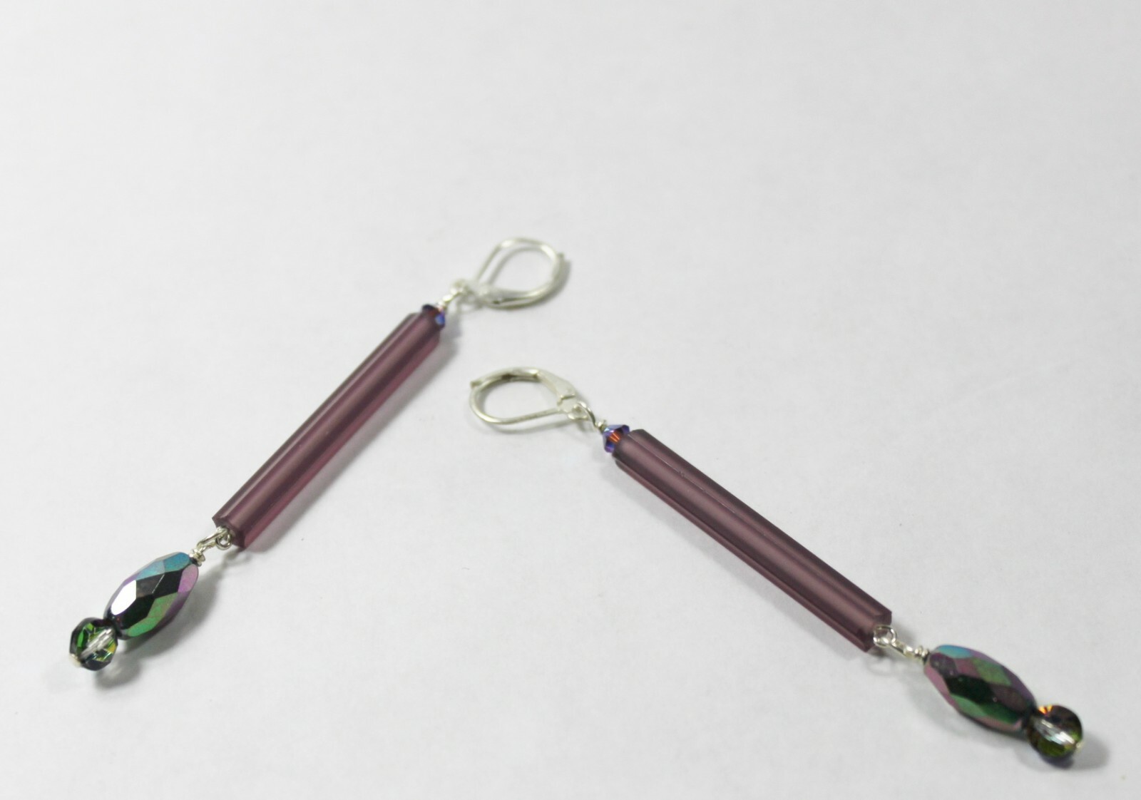 Antique Lamp Fringe Earrings Czech Glass Swarovski Crystal Handmade OOAK Artisan