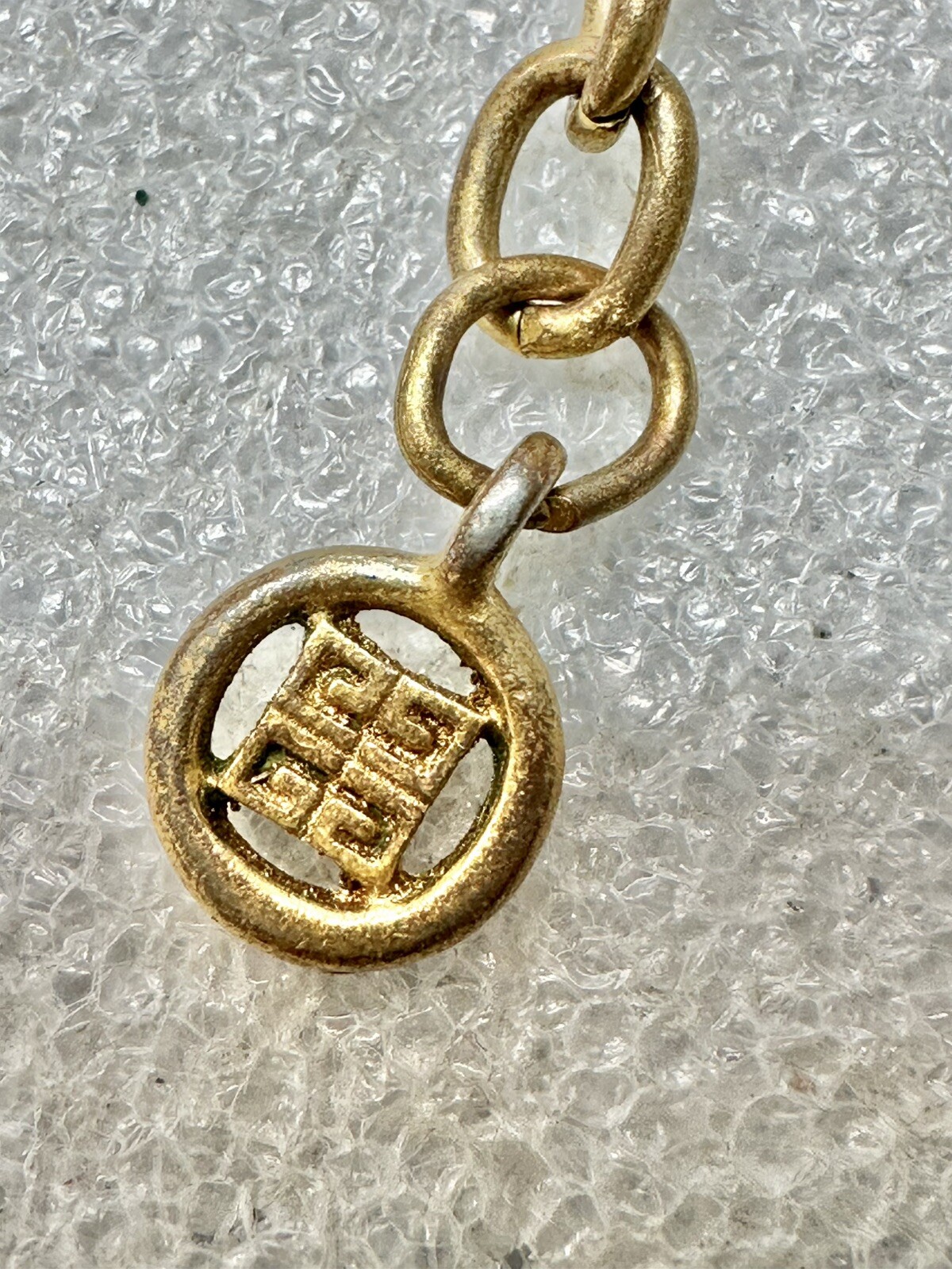 Givenchy Double Rolo Link Gold Tone 19” Necklace