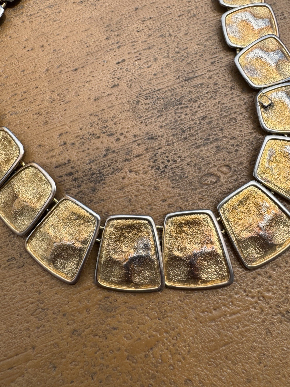 Vintage Chinky Gold And Silver Toned Necklace 22 Inches