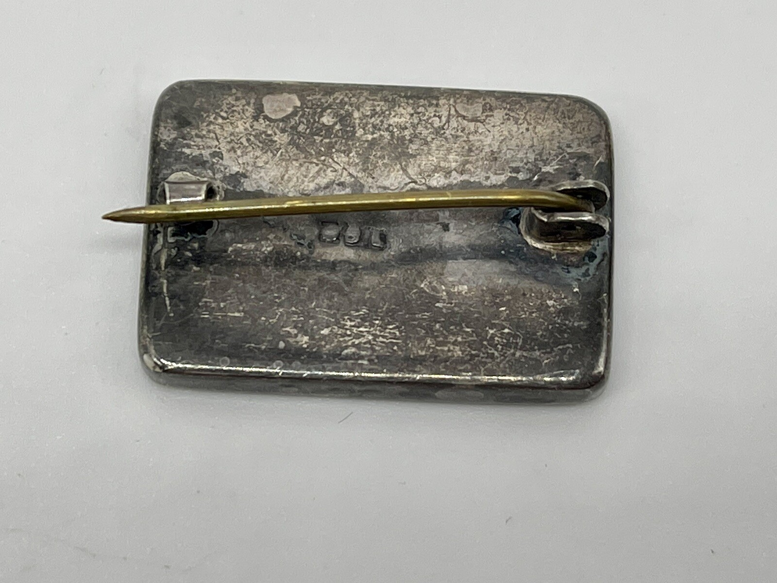 Antique Abalone Paua Shell Sterling Silver Bezel Set Brooch, 1900-1910