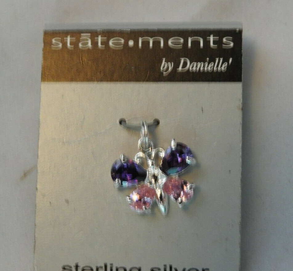 Vintage Statements by Danielle Sterling Silver w Butterfly charm