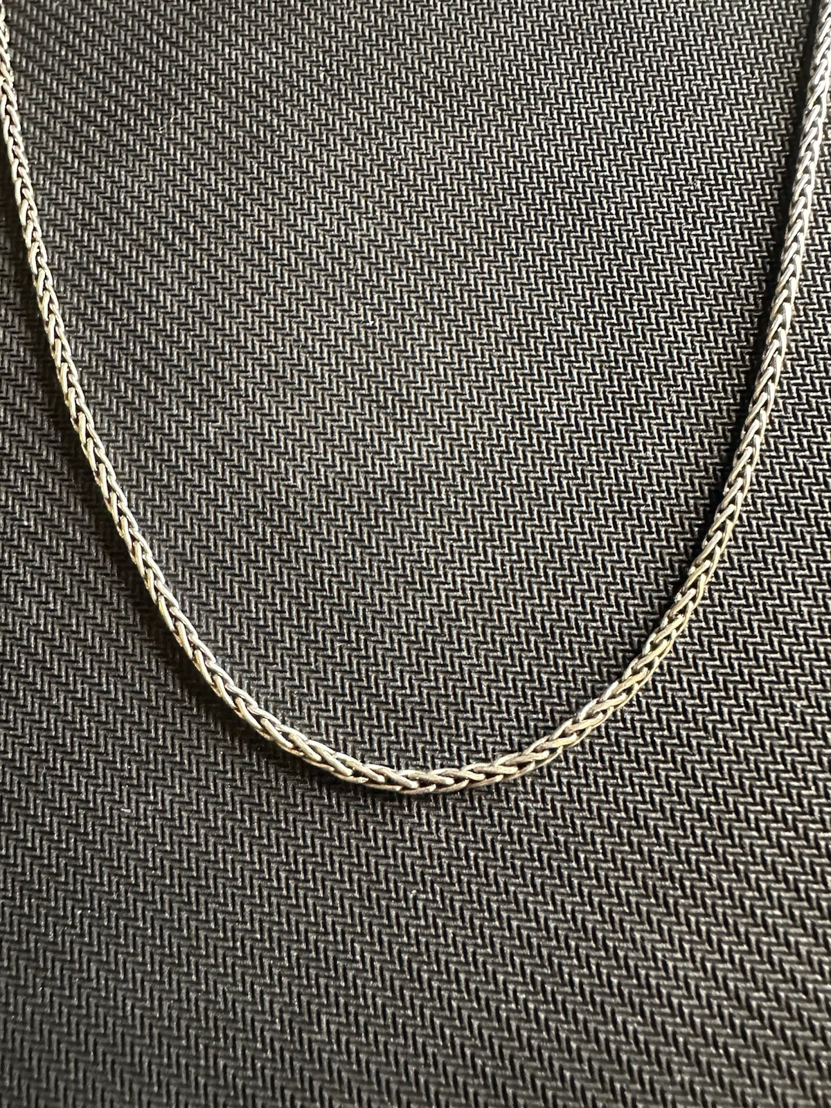 Vtg BA Suarti Sterling Silver 925 Wheat Spiga Style Chain Necklace, 18in Long