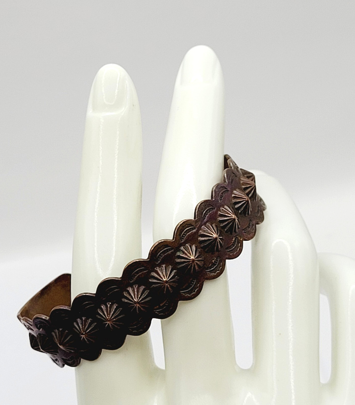 Copper Southwestern Concho Repousse Arrow Engraved Design SMALL Cuff Bracelet
