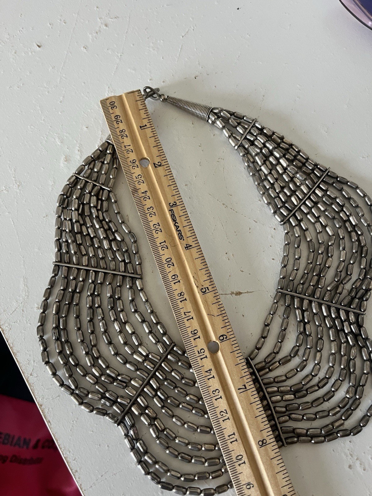 Vintage Silver Metal Gothic Multi Layer Collar Viking Costume Cosplay Necklace
