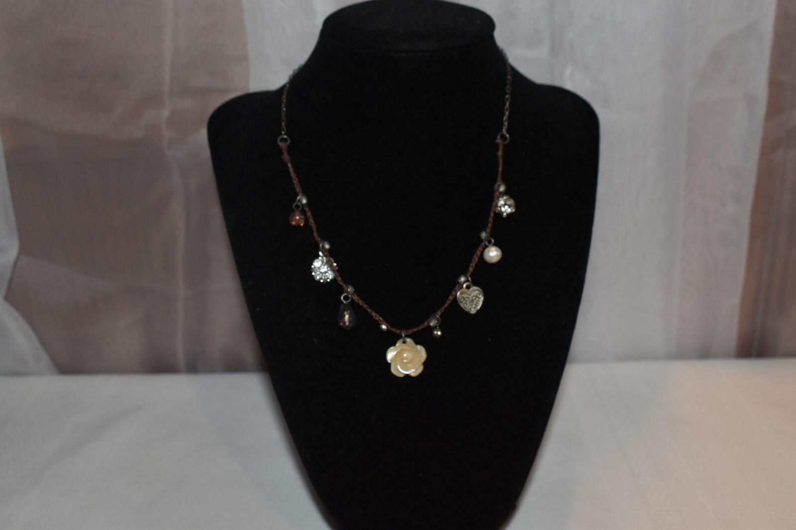 American Eagle Outfitters 16 Inch Necklace with Flowers and Hearts