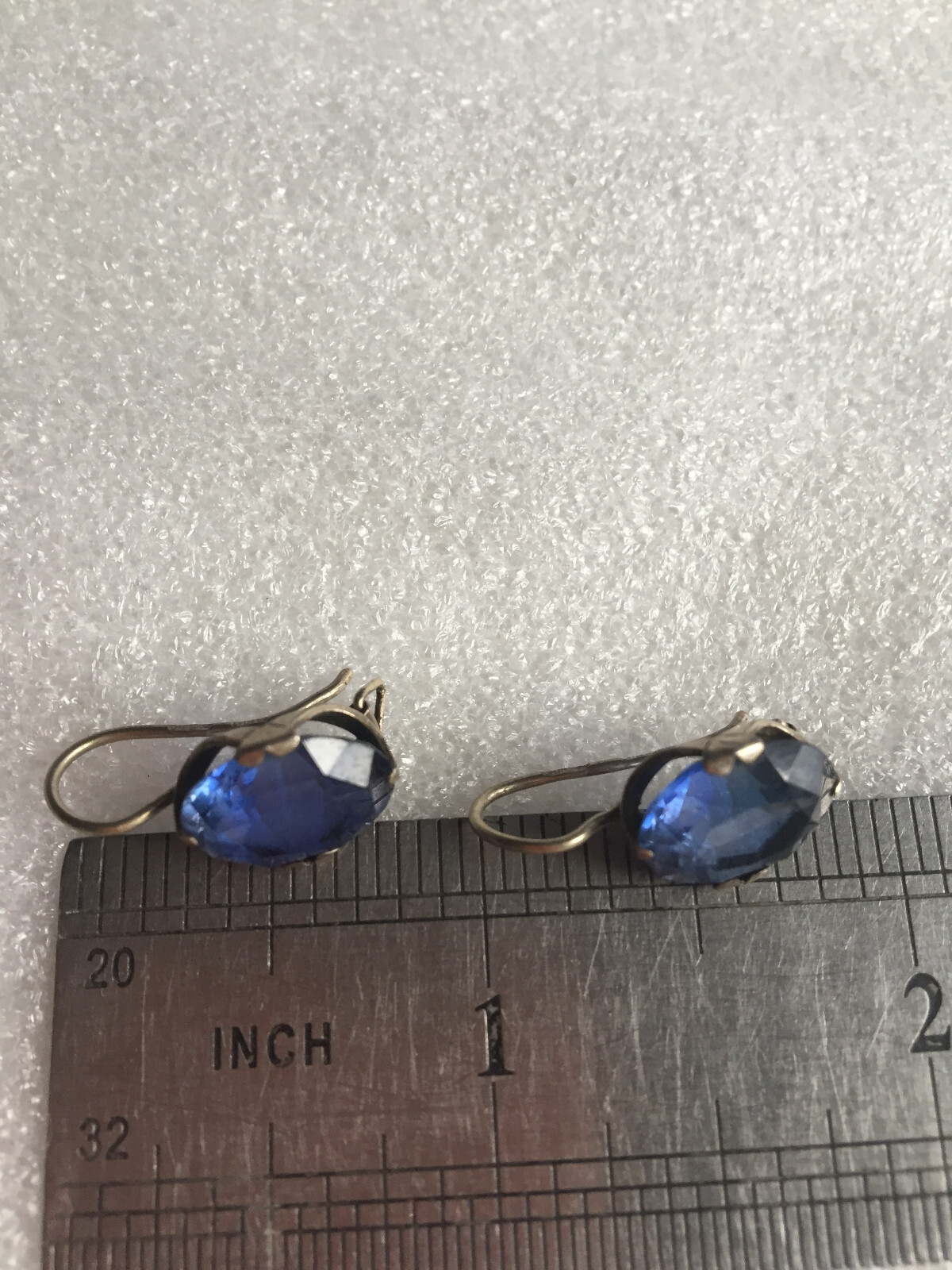 Earrings silver 875 Russian Soviet topaz Ural vintage USSR Rare old antique