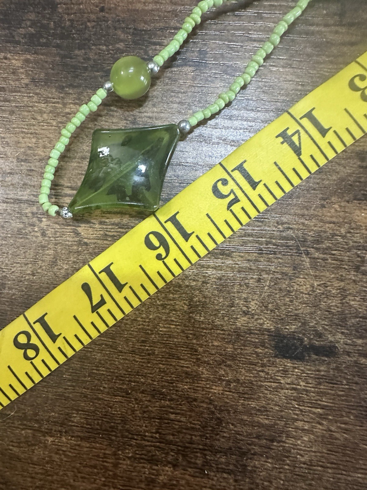 Vintage Style Beaded Necklace Lot Green White Brown Glass Acrylic Jewelry