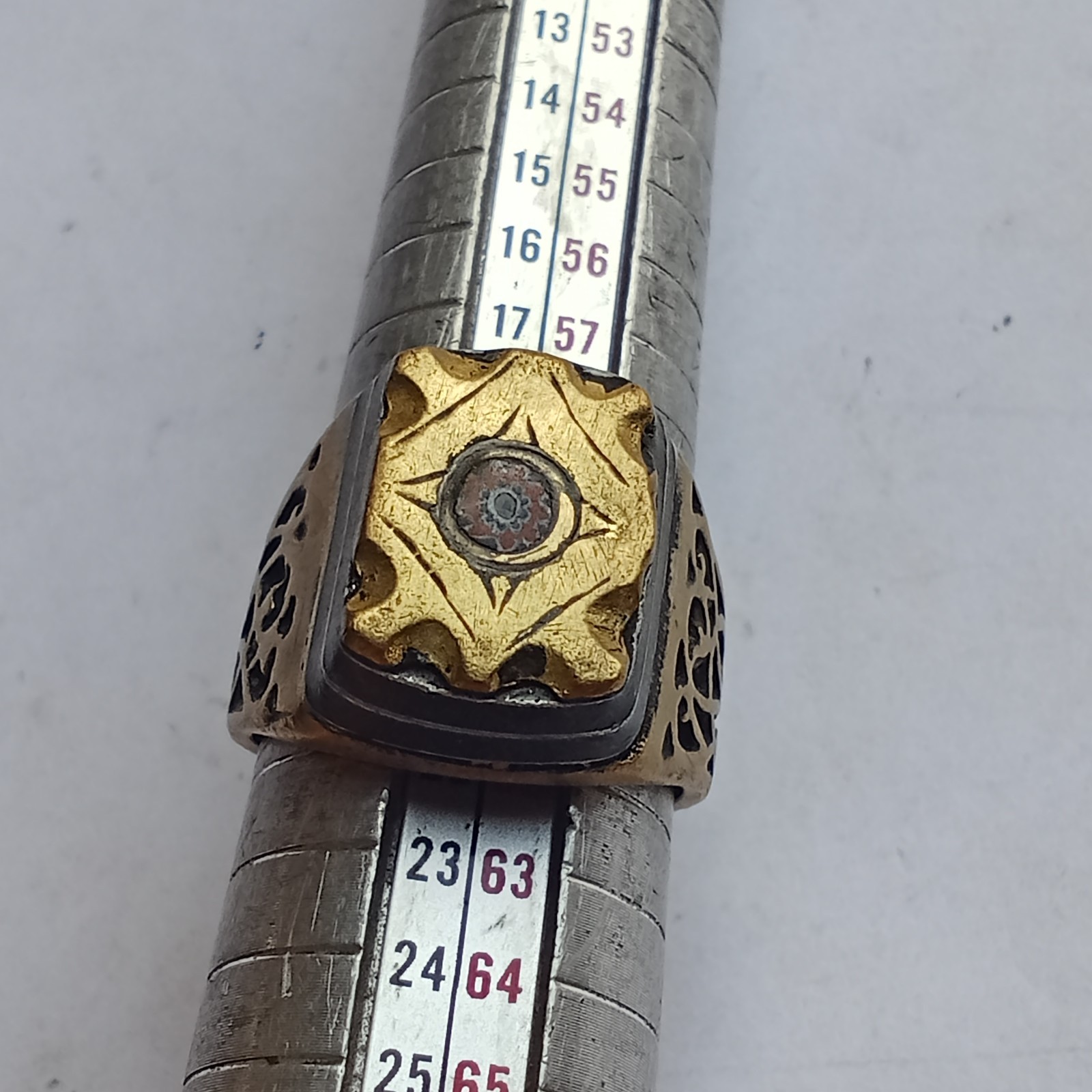 Vintage Moroccan Tuareg Brass Ring Berber Sahara Handmade Ring Brass SIZE 9.5