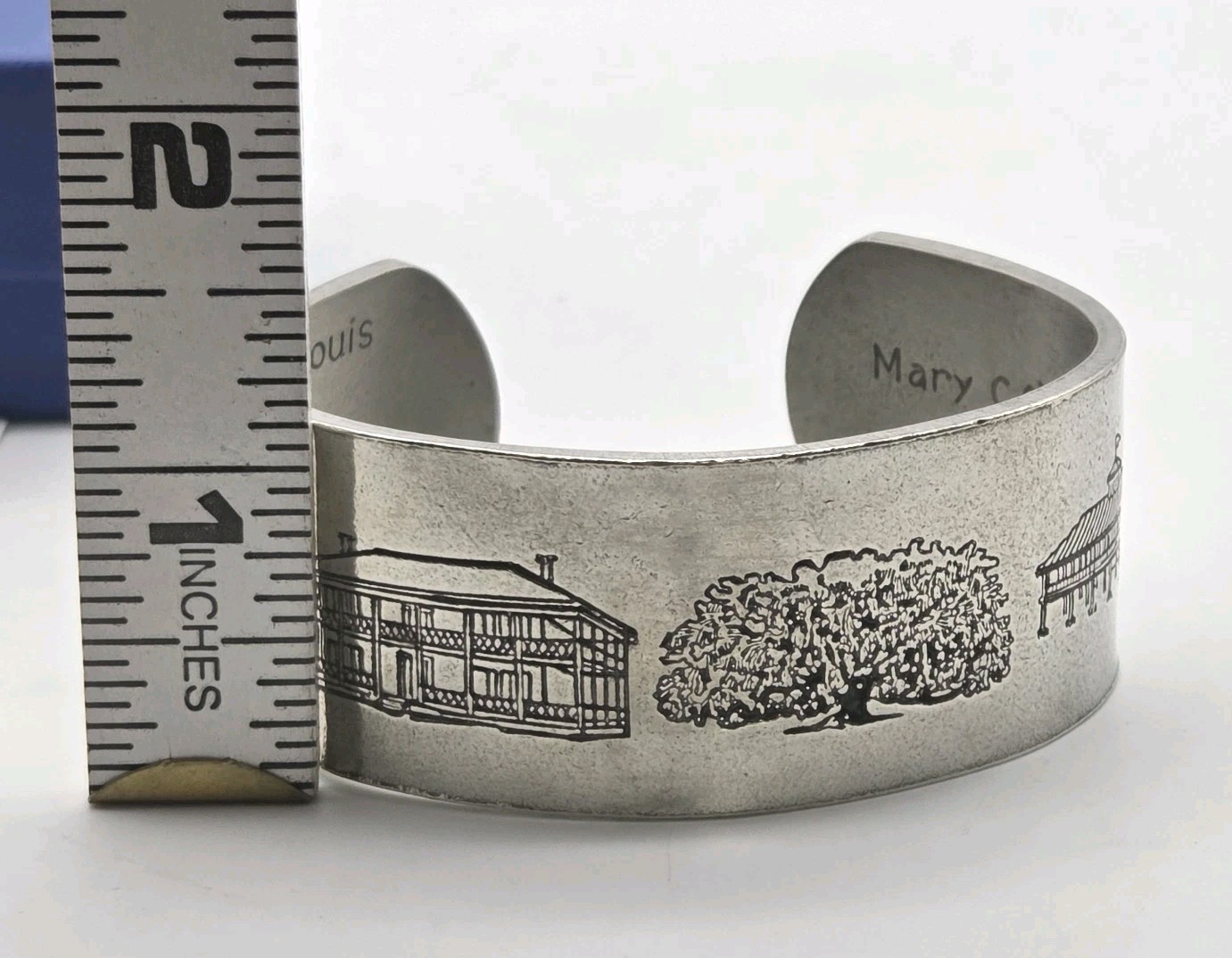 Salisbury Pewter Cuff Bracelet MS Gulf Coast Landmarks In Box Martin Miazza’s