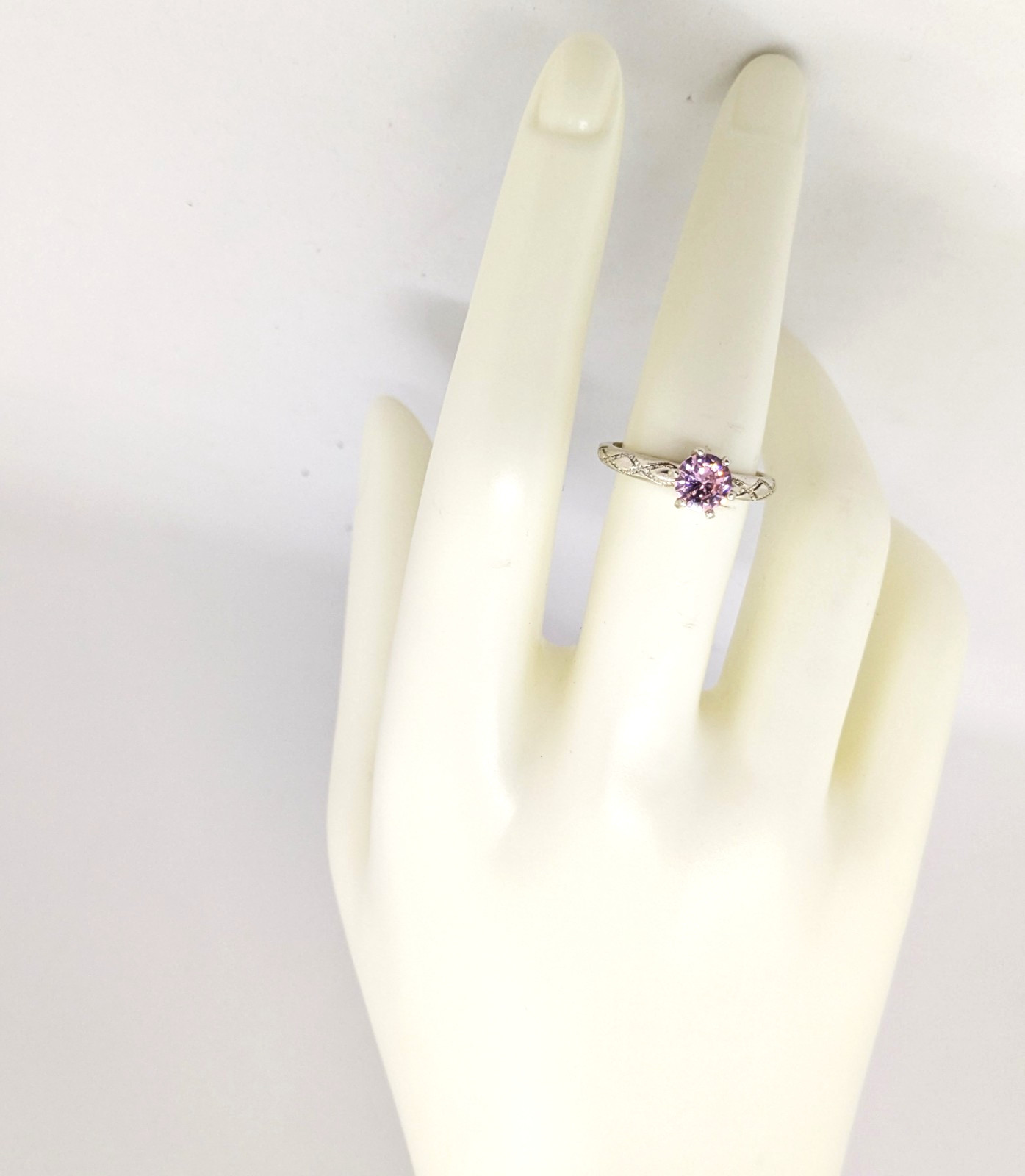 Vintage Luxury RING Silver 925 with Bright Stone -size: 7.75US (17.5mm) | UA #8