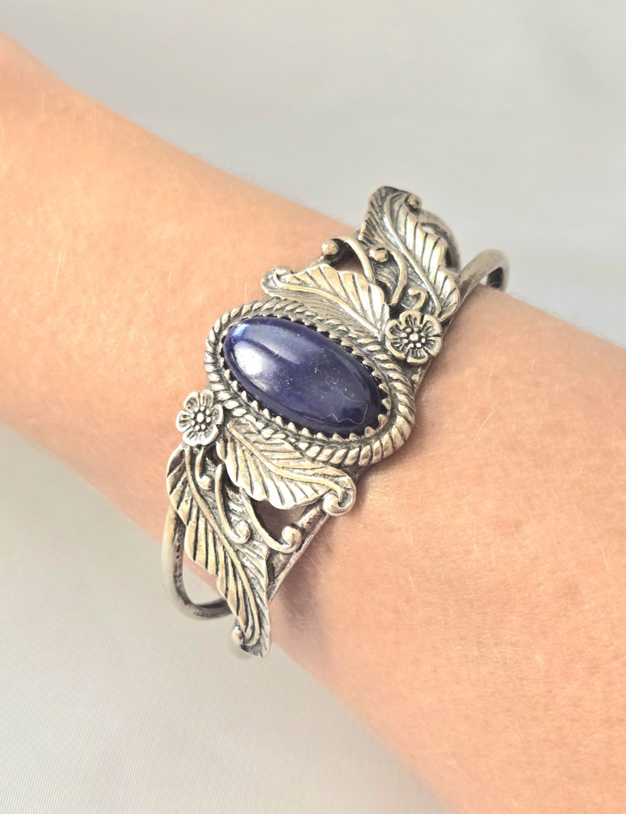 Relios Pollack 925 Sterling Silver Lapis Lazuli Cuff Bracelet 2.5″ – 33.67 Grams