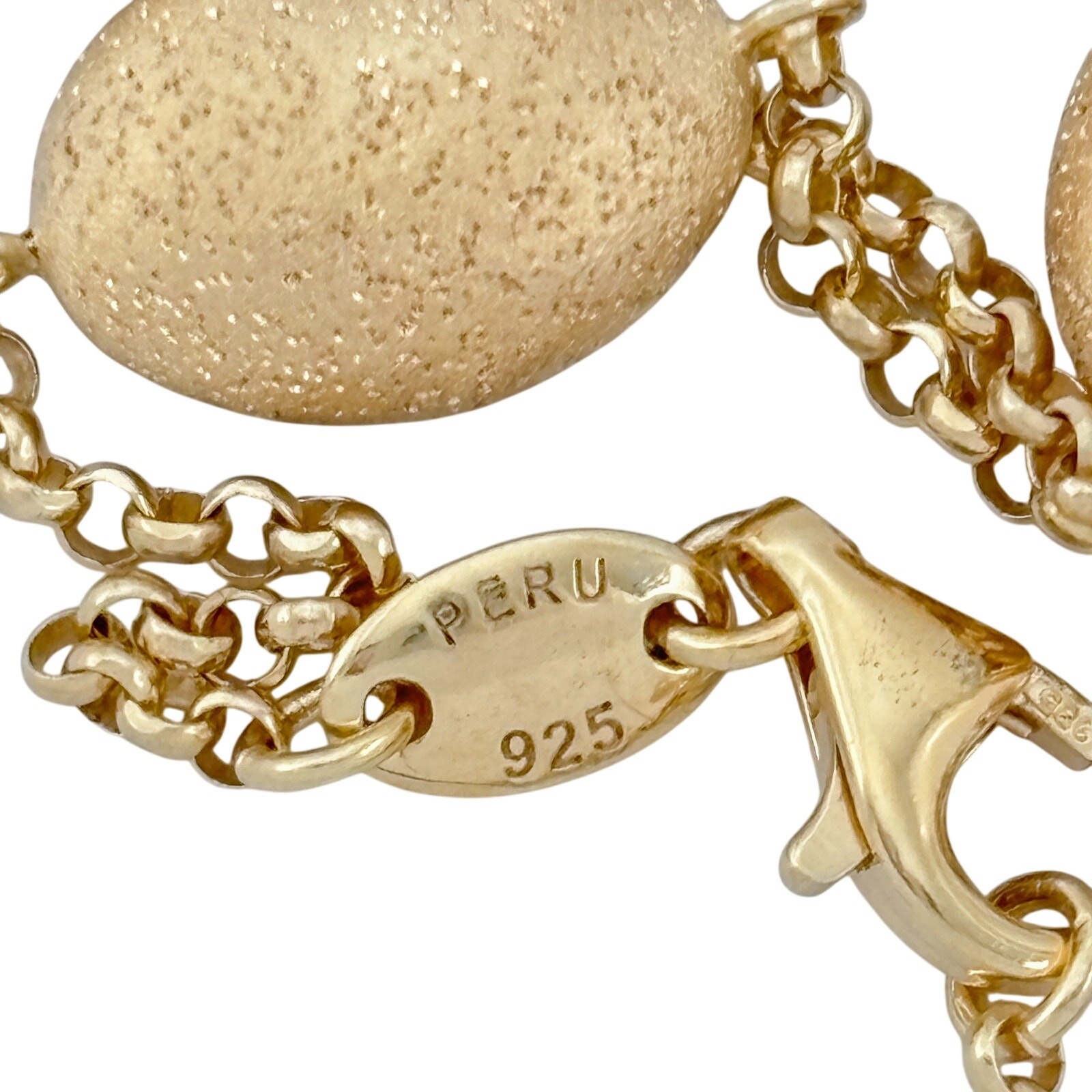 Vintage Charles Garnier Gold-Tone Oval Bead Station Necklace 16″, 17″, 18″