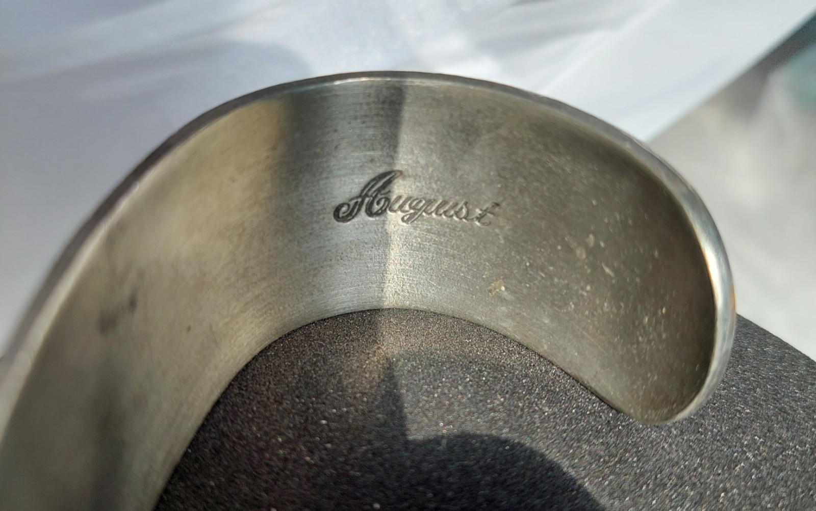 5 Vintage Pewter Birth Month by Flower Cuff Bracelets, Salisbury Pewter