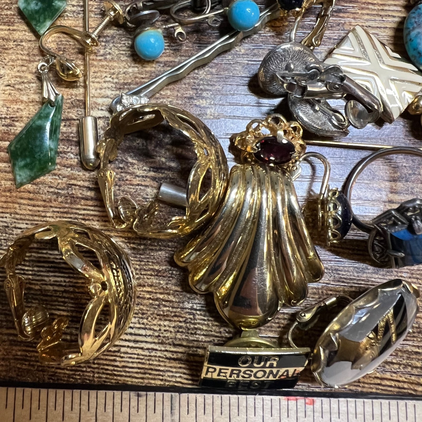 Vintage Estate Junk Drawer Lot: Jewelry, Pins, Coin, Collectibles, Tangled