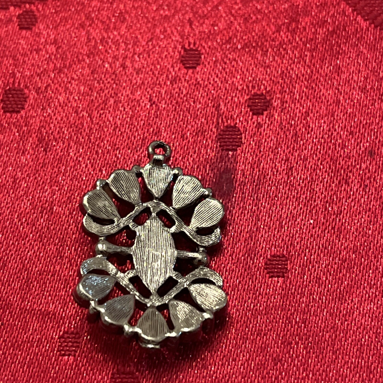 Silver Tone Turquoise Color Inlay Pendant Vintage