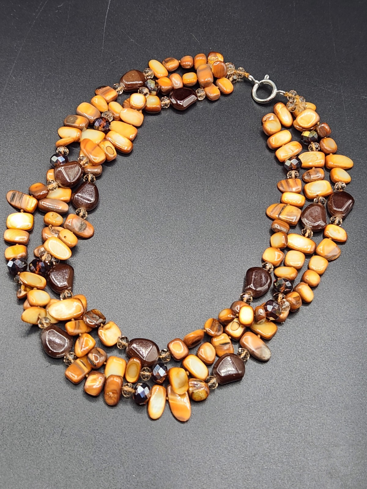 Multistrand Shell Glass and Acrylic Beads Necklace