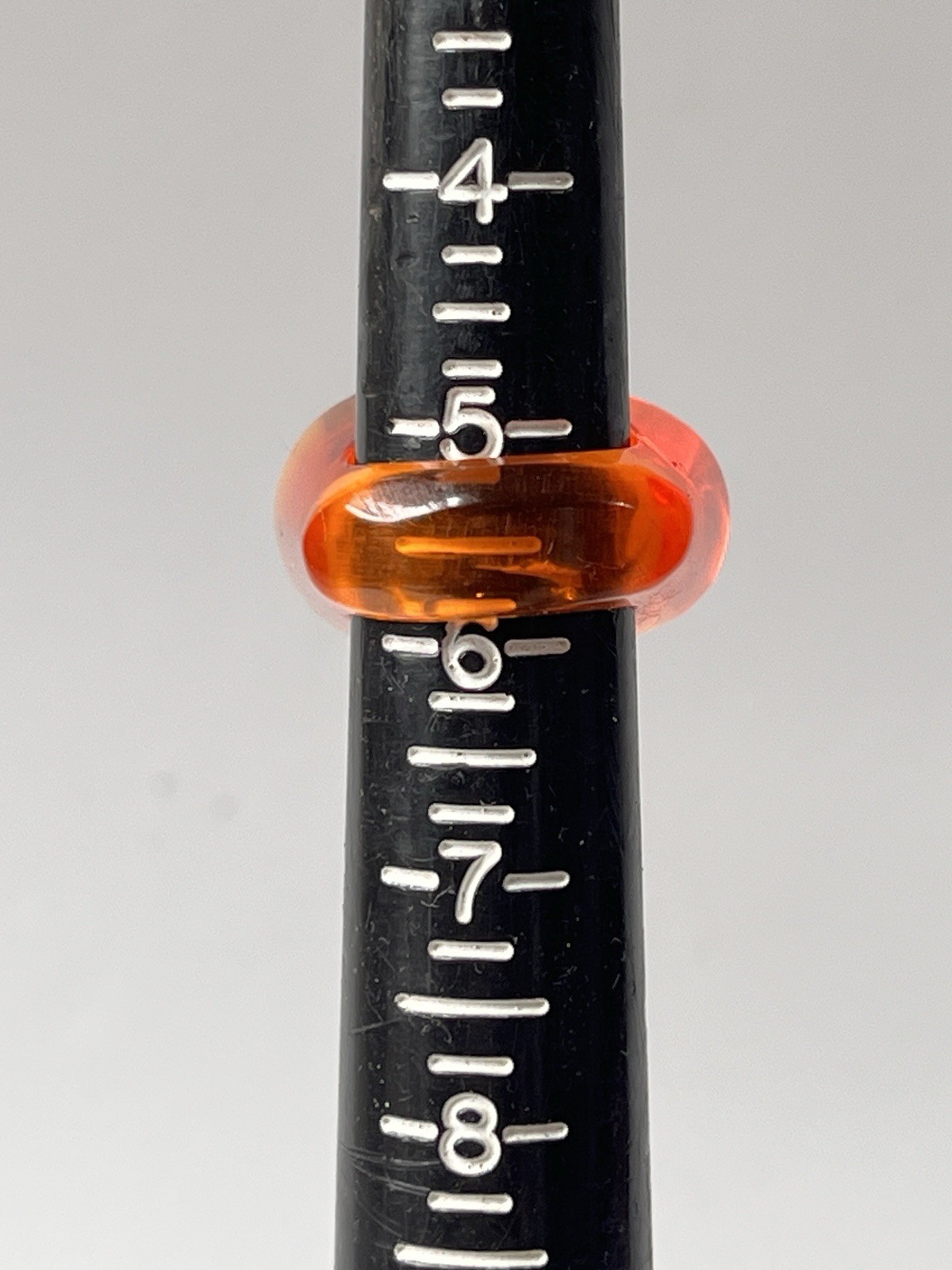 Vintage Lucite Ring Size 5.5 Oval Slanted Modern Chunky Statement Acrylic Orange